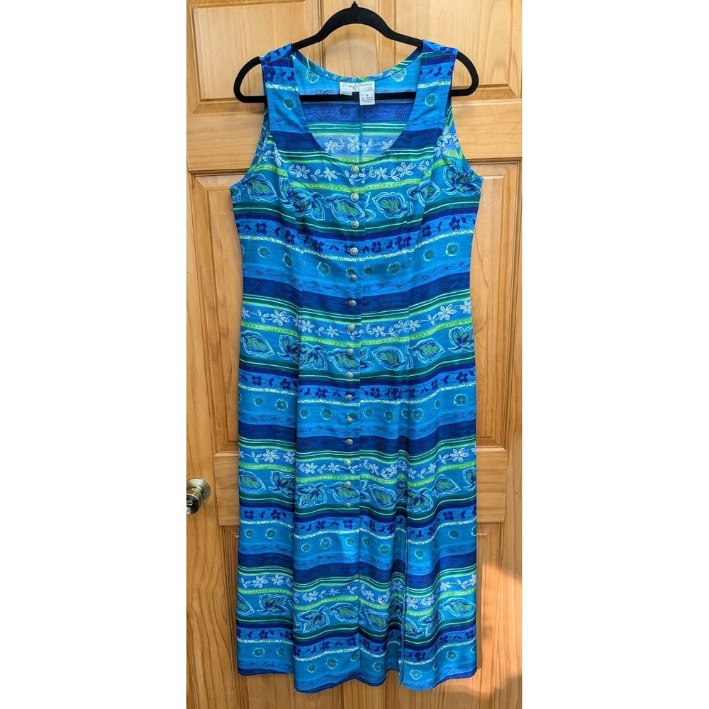Betsy Lauren Women's Size 16 Sleeveless Dress Button Down Front Midi